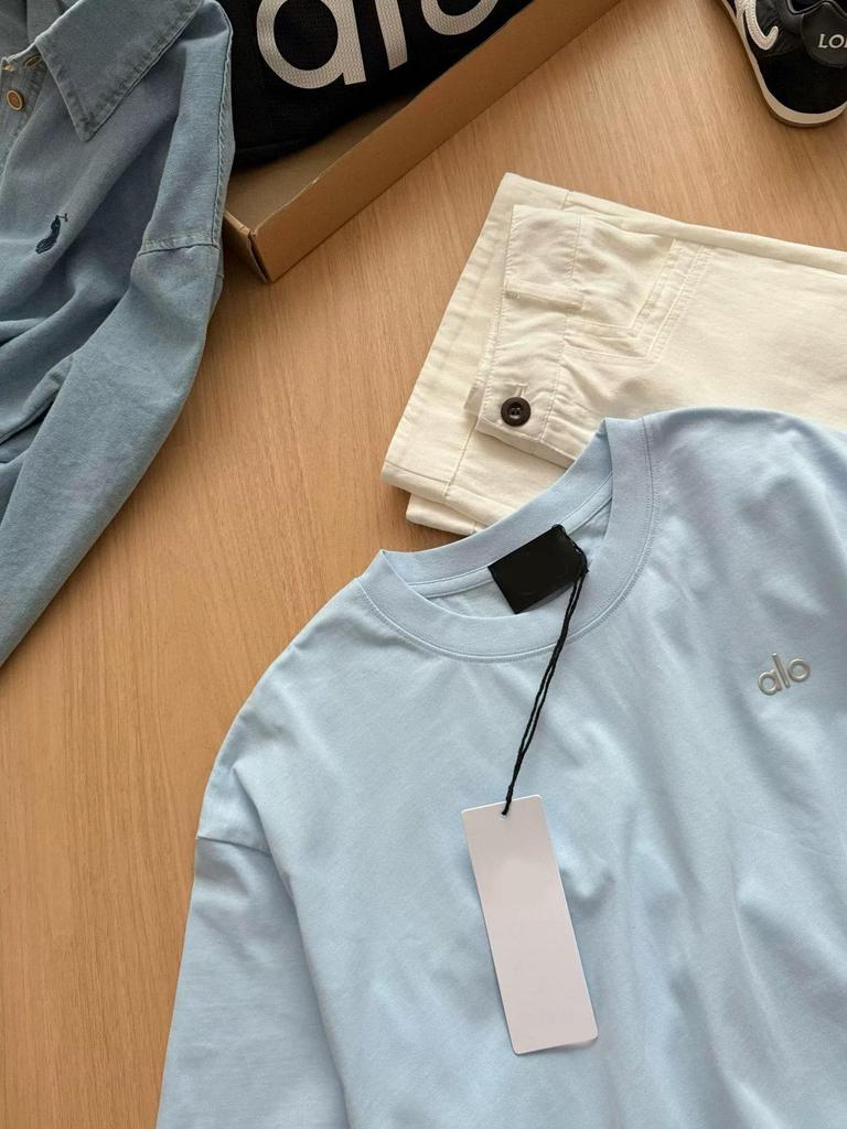 Heavyweightalo Women’s Silver Label Candy Color Loose Casual T-shirt, Short Sleeve, Summer 2025