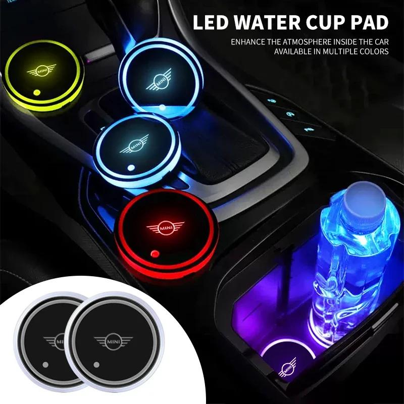 Pre BMW M LED Svetlo na držiak pohára nápoja v aute Logo USB nabíjanie Svetlý podložka Pre Mini Cooper S Clubman R50 R53 R56 R60 F55 F56 R5
