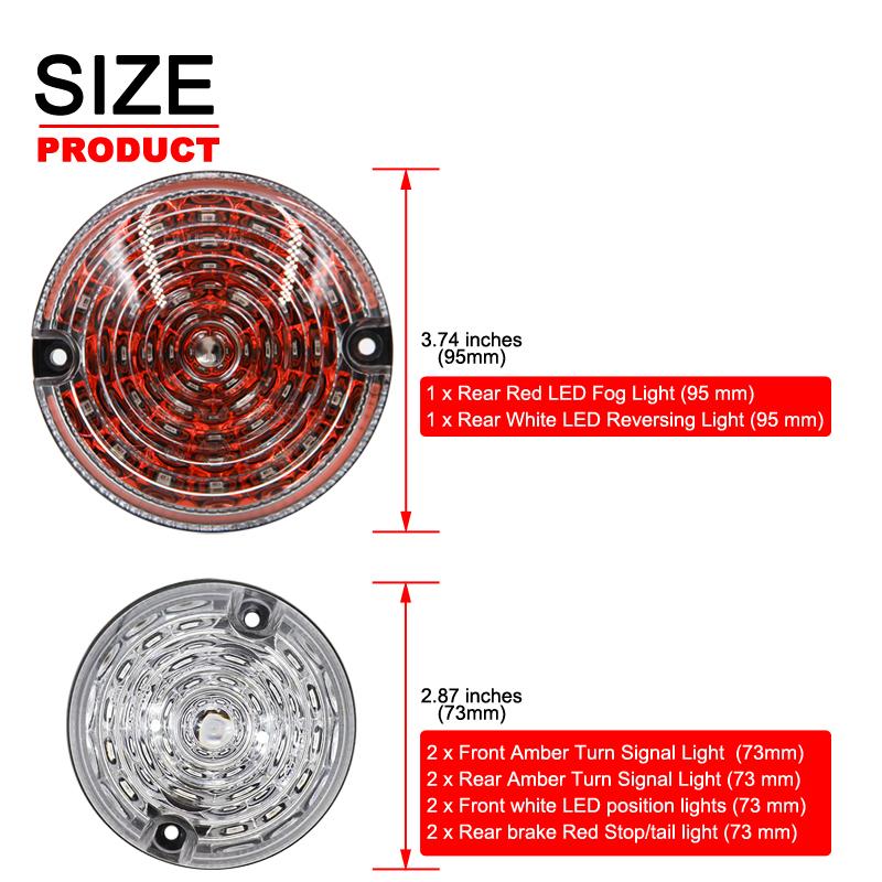 For Land Rover Defender 1983-2016 Colorful Lens LED Update Complete Light Kits Front Rear Indicator Light Tail Lmap Fog Reverse