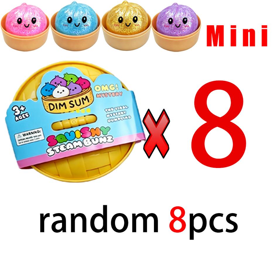 Mini Dumpling Squishies Dumpling Mystery Box Soft Squeeze Sensory Toy for Stress Relief Glitter Random Colors Stretchy Desk Toy