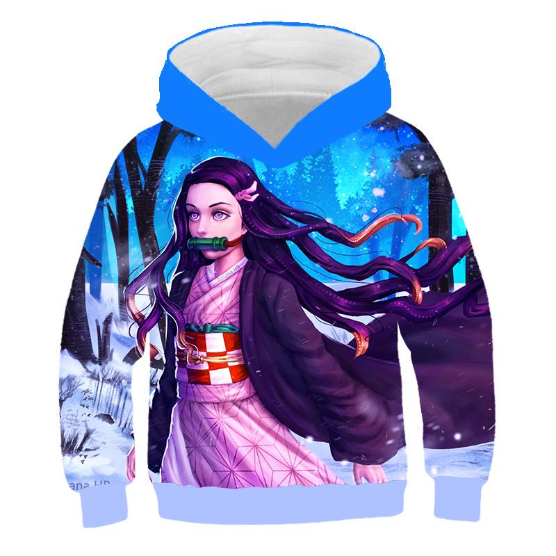 2025 Dětské 3D Mikiny Demon Slayer Módní Podzimní Chlapecká Mikina s Kapucí Manga Kimetsu No Yaiba Chlapci Dívky Svetry 4-14 Let Oblečení