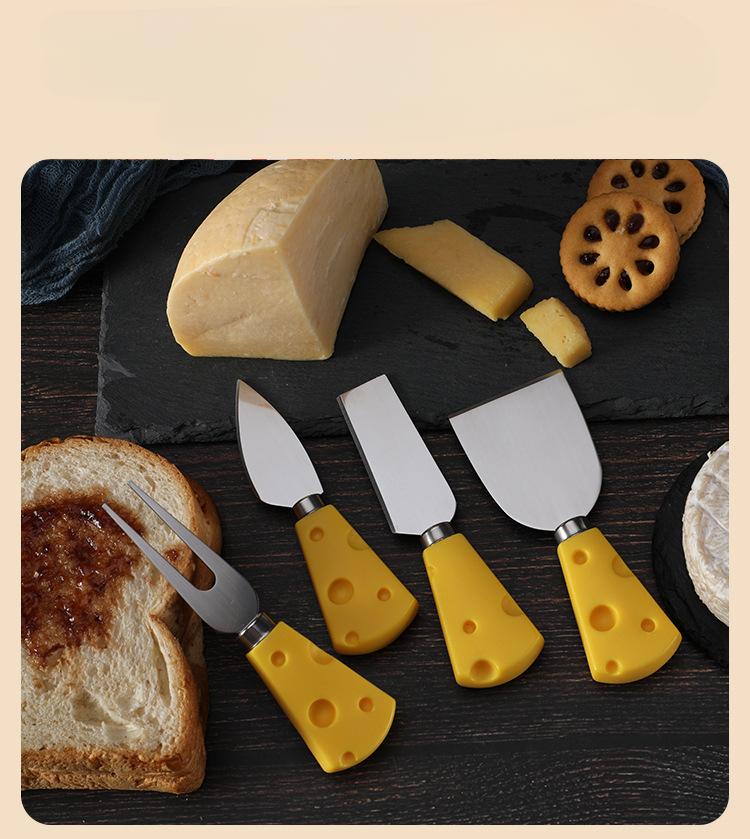 Stainless Steel Cheese Knife 4-piece Gift Box Set Western Tableware Knife and Fork Kitchen Tool and Cutlery Set Gift Giving