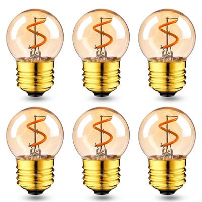 LED-Edison-Glühbirne, Kronleuchter-Glühbirne, braunes Filament, E26-Sockel, Mini-Glühbirne, 2200 K, Glühbirnenfarbe, 1 W (10W-Äquivalent) Nicht dimmbar, 70 lm, dekorativ
