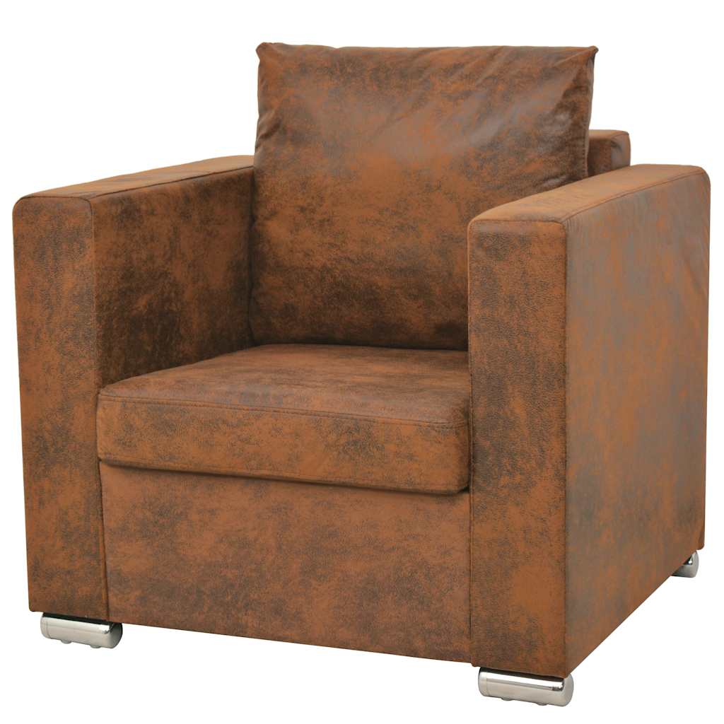 2 Piece Sofa Set Artificial Suede