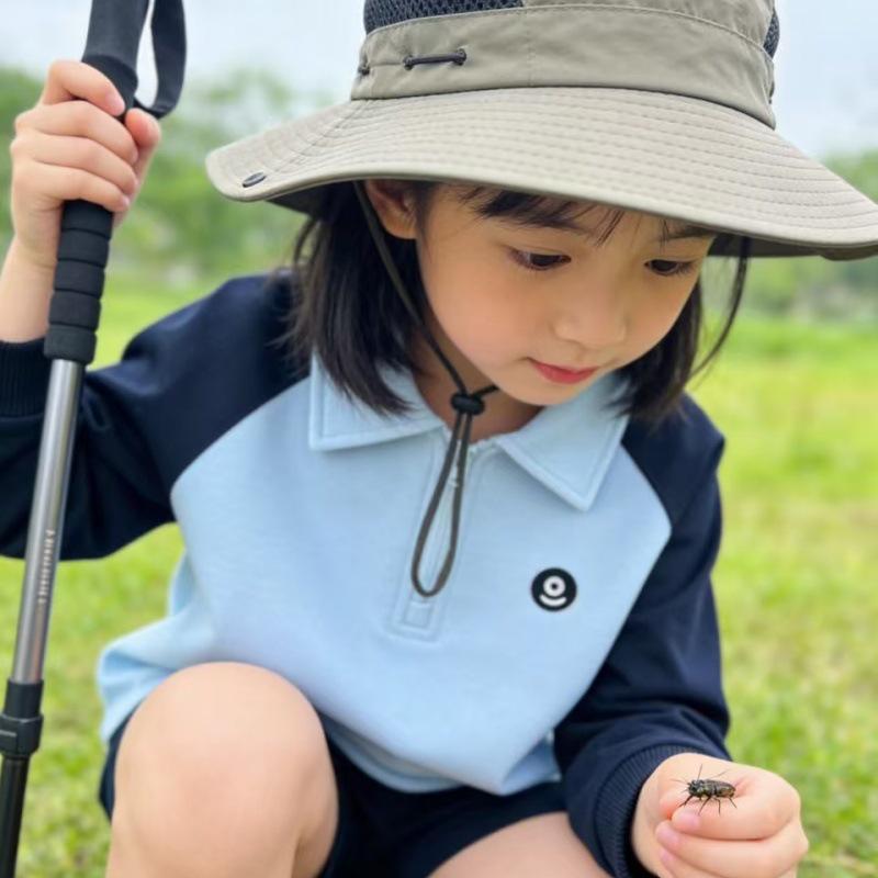 Kids' 2026 Spring/Autumn High-Neck Raglan Polo Hoodie