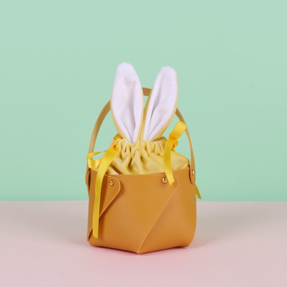 Cute Candy Drawstring Bag Festival Mini Handbag Creative Easter Bunny Ear Gift Bag  Kids Gifts