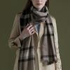 Women S Brown Tartan Check Wool Light Muffler dcSc1f111w2