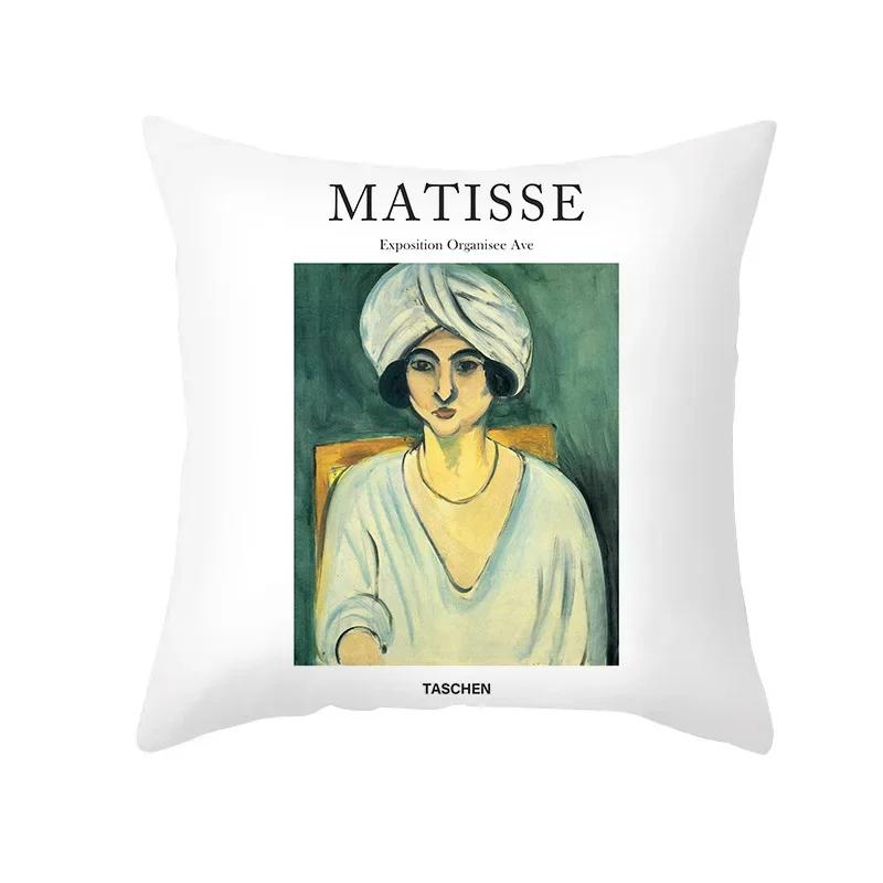 Obliečka na vankúš Portrét Maľba Poťahy na vankúše Slávna Maľba Matisse Dekoračný prehoz S Obývacia izba Domáca dekorácia x