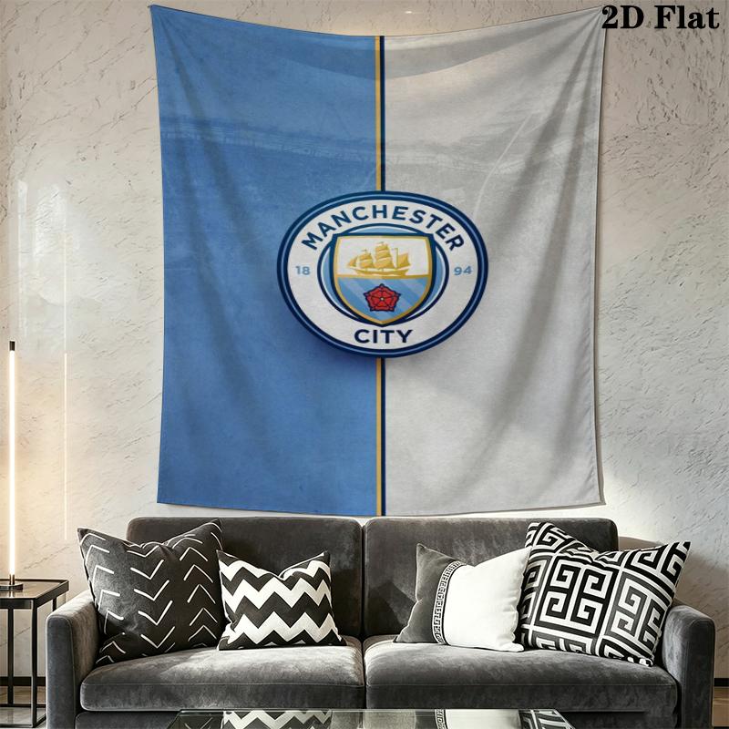 Manchester City Football Clu Wall Tapestry Aesthetic Wall Hanging Printed Fabric Blanket Decorative Tapestries for Bedroom Living Room Home Decor