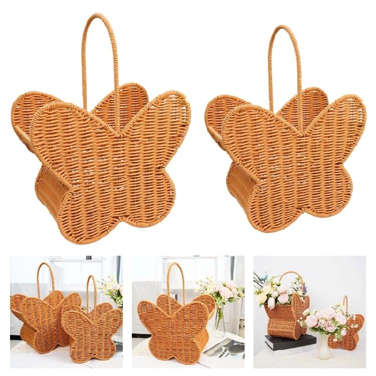 Cesto Decorativo a Forma di Farfalla con Manico Costruzione in Plastica Contenitore Portaoggetti Per Soggiorno Camera da Letto