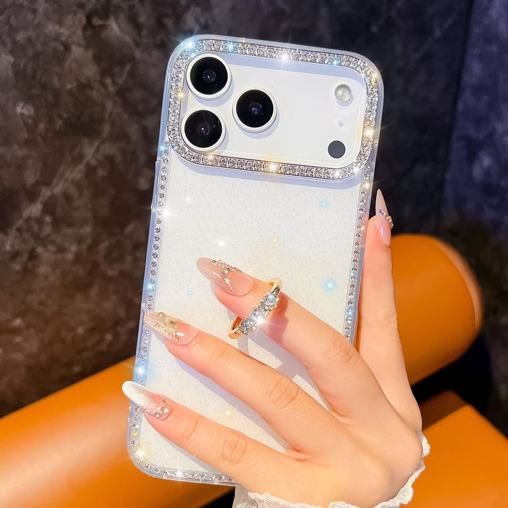 Star Transparent Glitter Powder Suitable for IPhone17Air Phone Case Apple 16 Ring Bracket 15 Diamond Mounted Anti Fall Cover