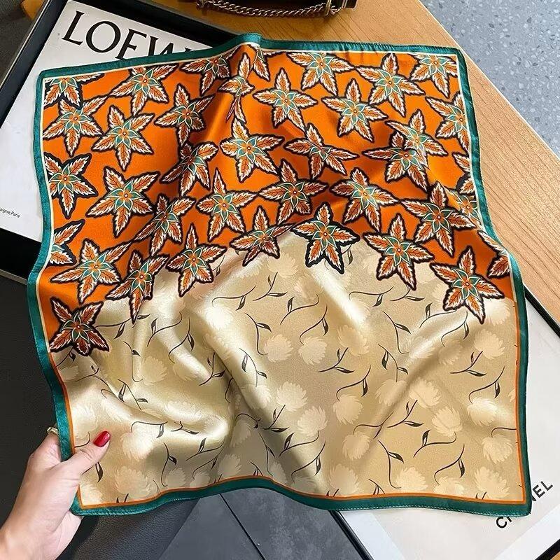 70 silk scarf square scarf high sense fashion versatile professional simulation silk small scarf versatile printed women's silk scarf
