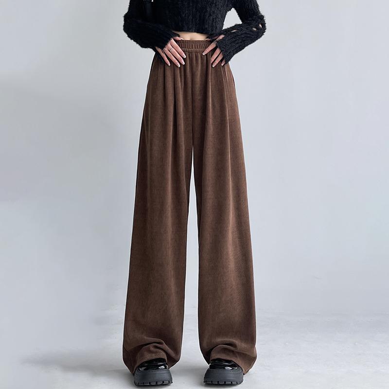 Kalhoty se širokými nohavicemi Dámské Podzim Zima Zesílené Volné Ležérní Rovné Kalhoty Y2K Dámské s Kapsami Mop Kalhoty Zeštíhlující Postavu