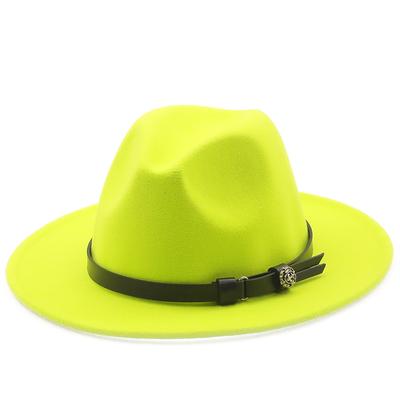Nieuwe Dames Heren Wol Fedora Hoed Met Leren Lint Gentleman Elegante Dame Winter Herfst Brede Rand Jazz Kerk Panama Sombrero Cap