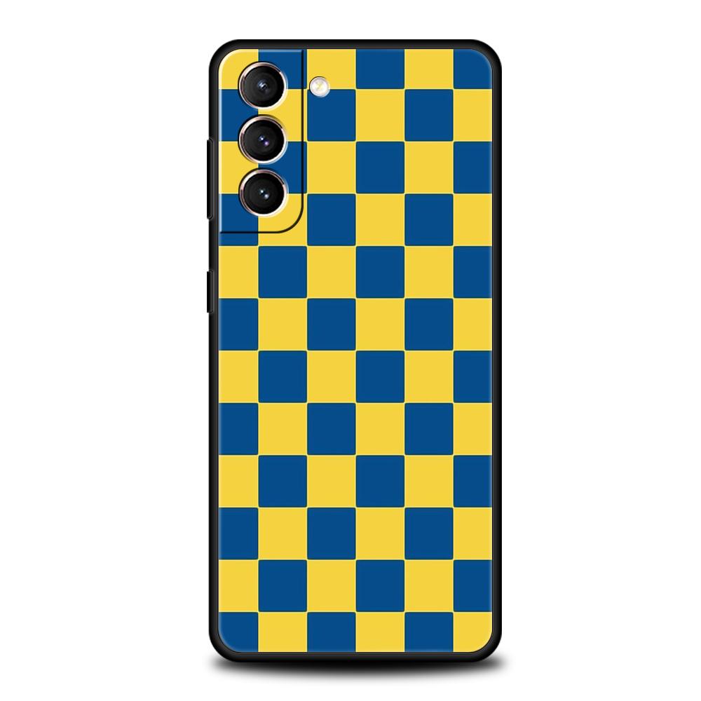 Custodia per telefono a quadri a scacchi per Samsung Galaxy S24 S23 Ultra S22 S21 S20 FE 5G S10 S10E S9 Plus S8 Cover morbida in silicone