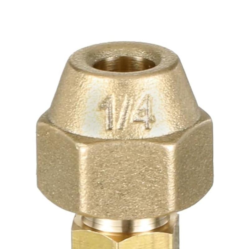 2Pcs Brass Pipe Fitting Connector Coupler No Welding Extension Pipe Joint 3/8Inch and 1/4Inch Double Nipple Enduring