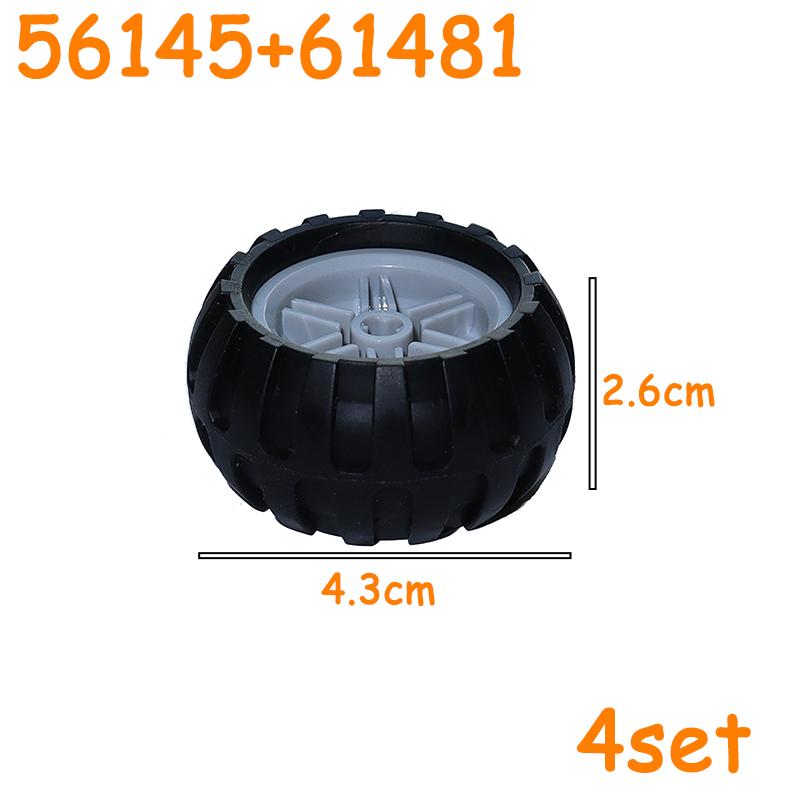 Full-size Tire Wheel Cross Hole Set Car Truck Wheels Hub Technical Bricks MOC Motorcycle Tyre & Rim Construction Building Blocks