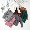 Girls Autumn Winter Brushed Half Turtleneck Base Layer Long Sleeve T Shirt Versatile Warm Top For Kids