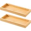 Japanese Bamboo Wood Tea Tray and Candy Dish Coaster, Rectangular Desktop Water Cup Holder