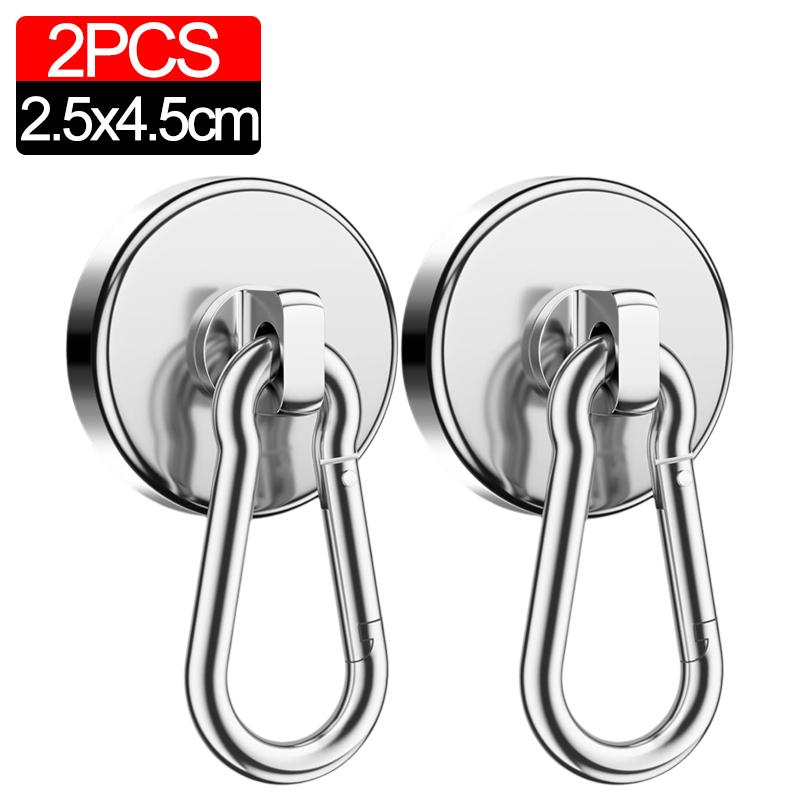 10/1pc Magnetic Carabiner Strong Neodymium Magnet Hook 360°Rotating Wall-mounted Heavy Duty Magnet Suction Cup Storage Hook Ring
