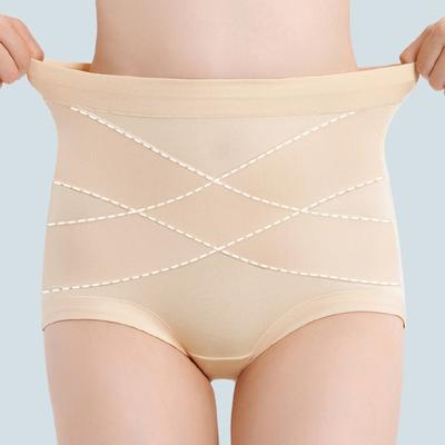 Ropa interior de algodón de cintura alta para mujer, bragas moldeadoras sin costuras para control de abdomen, elásticas, cobertura completa, calzoncillos posparto