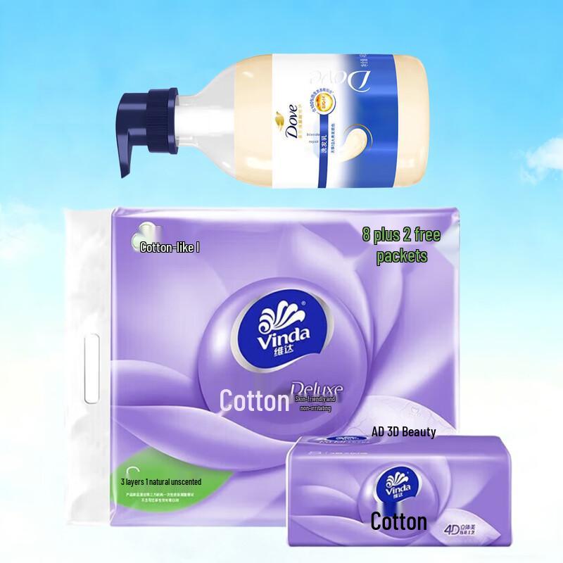 

Dove Intensive Nourishment Shampoo & Vinda Facial Tissues Bundle