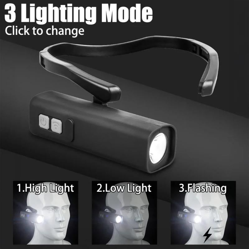 New Sensor Headlamp USB Rechargeable LED Flashlight Ear Headlight Headtorch Outdoor Waterproof Camping Running Fishing Lantern