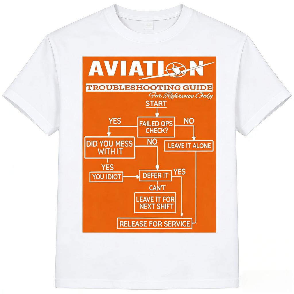 Summer Airplane Pilot TShirt Funny Pilot Troubleshooting Guide Tee TShirt Funny Clothes Men Clothing Tops Camisetas
