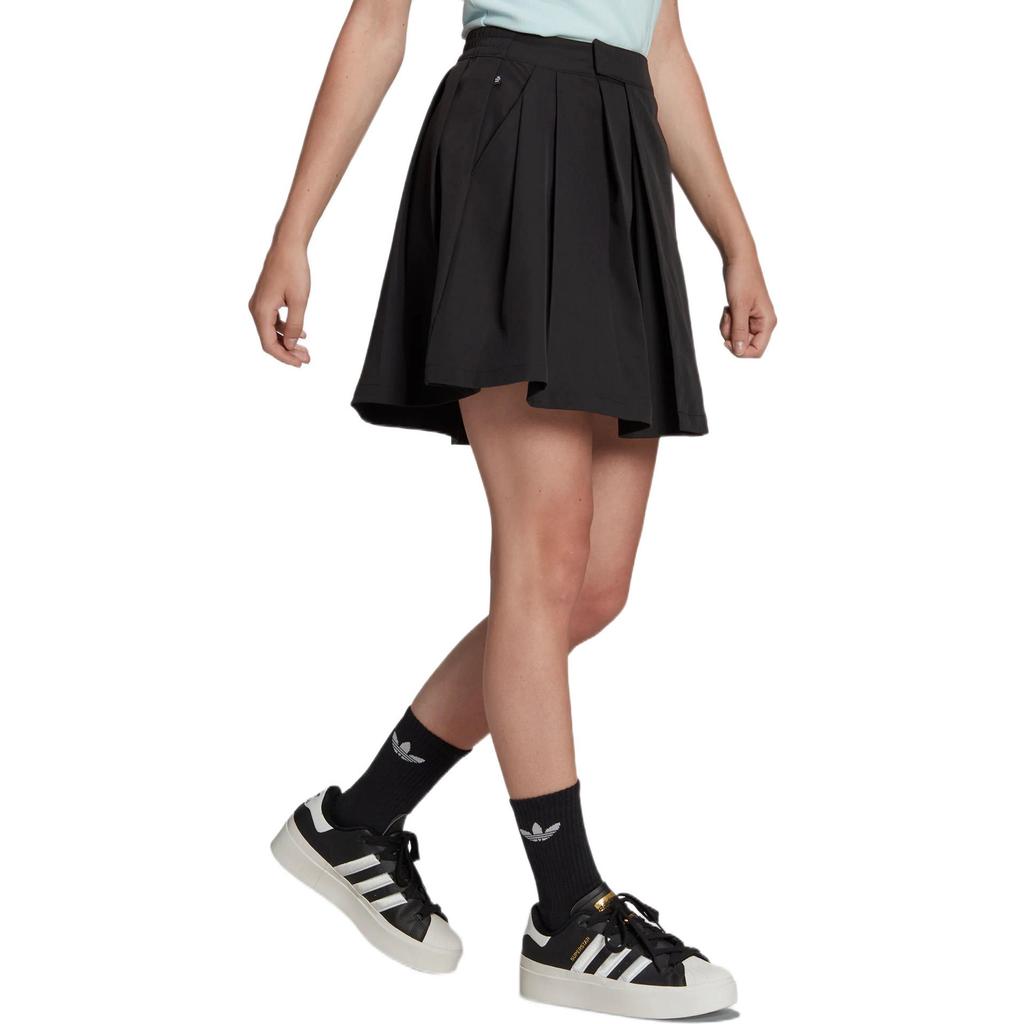 Adidas Originals Adicolor Contempo Solid Pleated Loose Comfortable Sports Casual Skirt Women Skirts Black HN3669