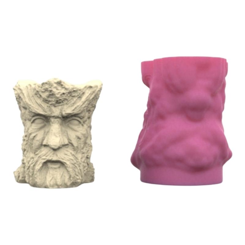 

Handmade Plant Pots Moulds Silicone Concrete and Resin Moulds Old Man Face Shape Succulent Vase Mould Silicone Texture