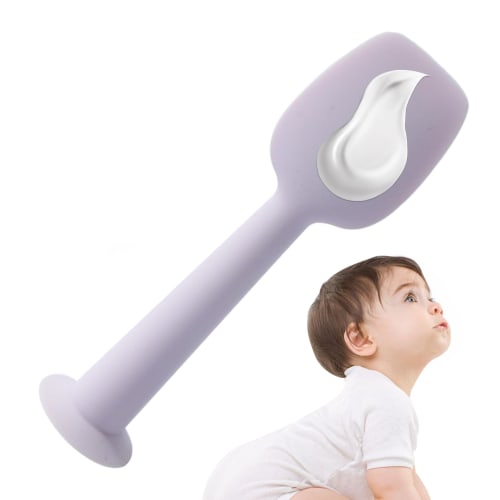 Fonney Baby Diaper Cream Spatula, Baby Diaper Cream Spatula with Suction Base | Silicone Soft Paste Applicator Balm Tool for Rash Care, Daycare Bath,
