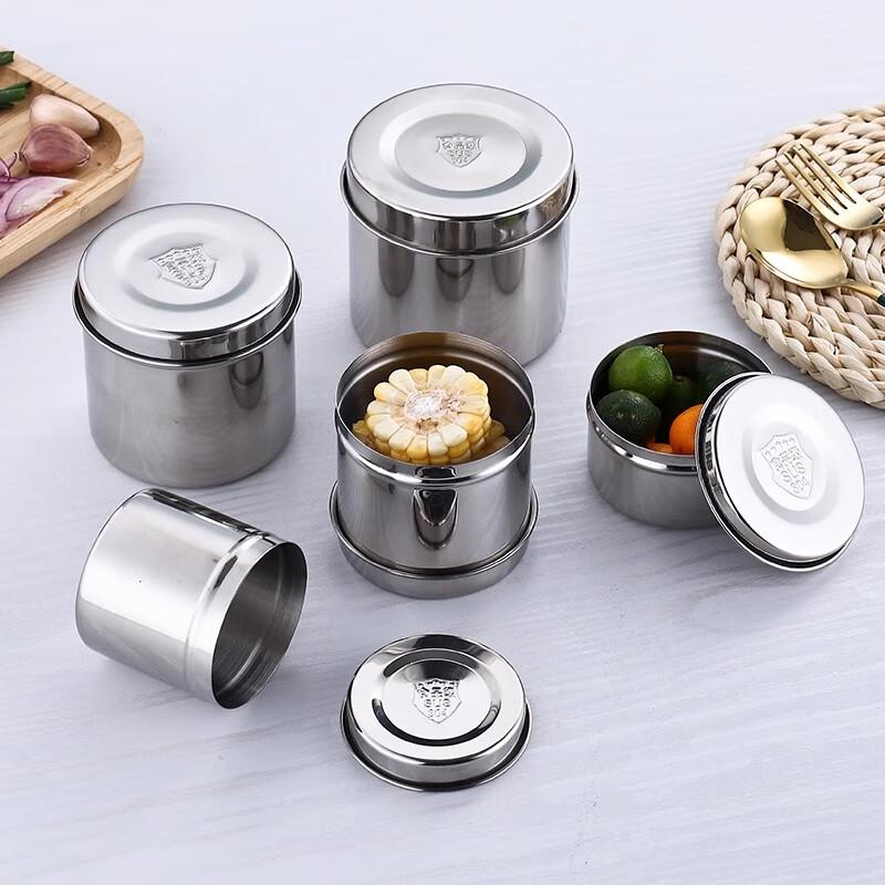 304 Edelstahl Lebensmittelproben-Gläser mit Deckel, 8cm (10er-Pack)