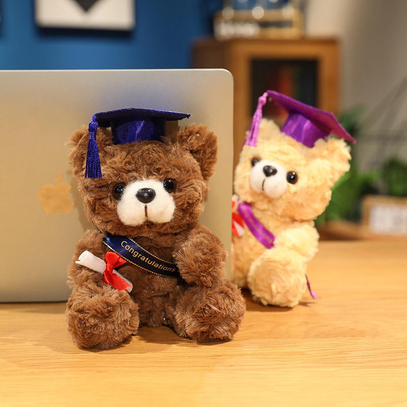 Graduation Bear Plush Toy with Doctor's Hat - Commemorative Teddy Gift