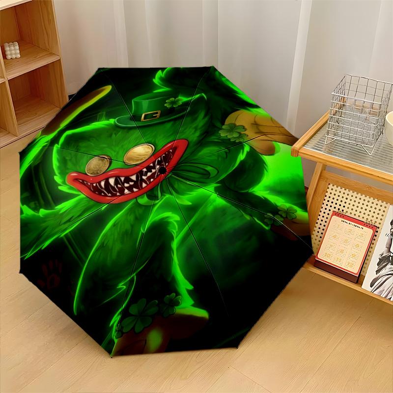 Poppy Playtime Print 8?Ribs Automatic Umbrella Wind Resistant Lightweight Folding Umbrella For Outdoor Travel