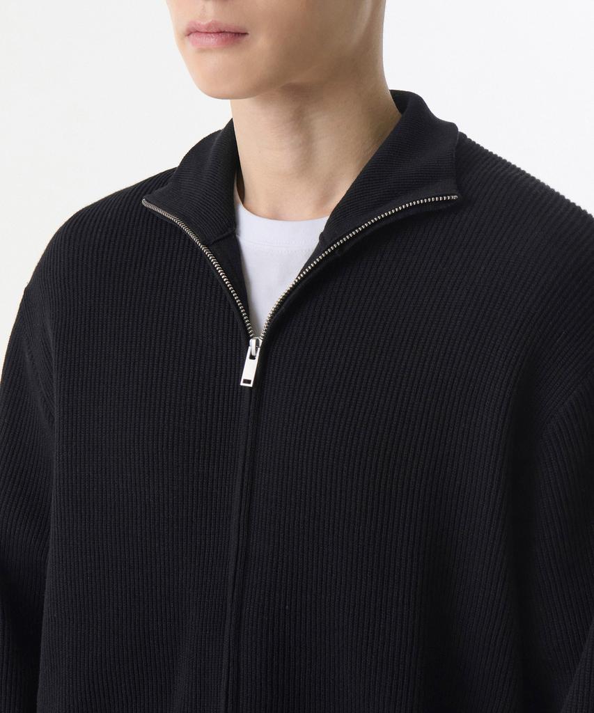 MUSINSA STANDARD Cotton High-Neck Zip-Up [Black]