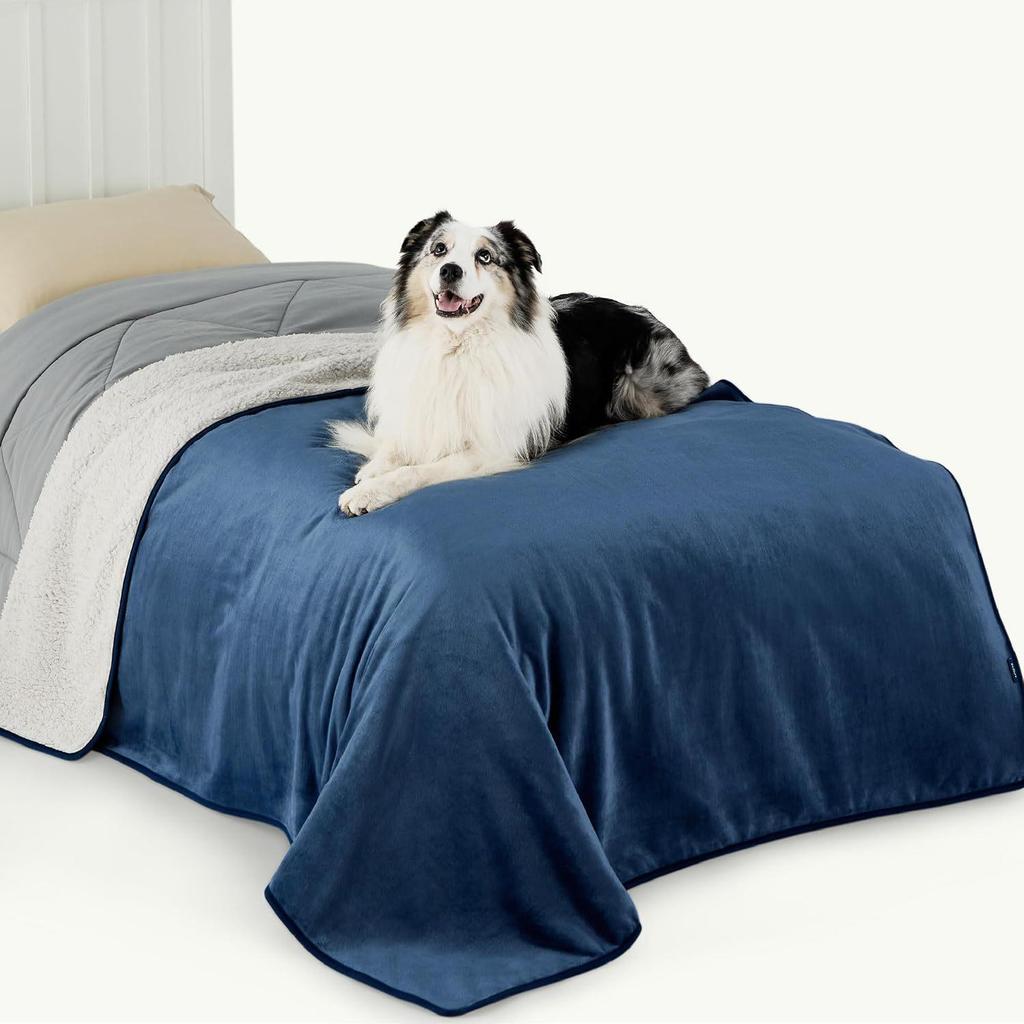 Pet Waterproof Sherpa Blanket: Double-Sided Lambswool Dog Pad for Winter Warmth