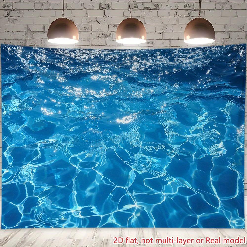 2D-Ebene, 2D-Ebene Druck Partybanner, 1 Blatt. Blaue Wasserwellen-Hintergrundwand-Dekorationsmalerei