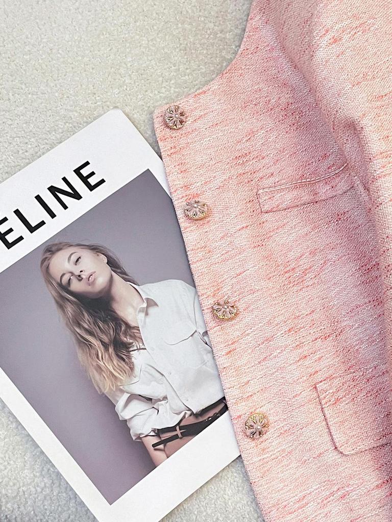 French Pink Petite Suit Jacket - Spring/Autumn 2025 Fashionable Age-Defying Style