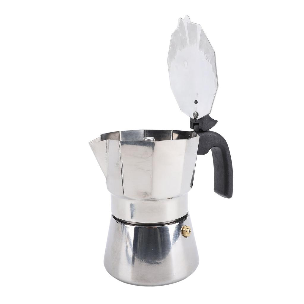 Stovetop Coffee Maker Stainless Steel Octagonal Even Heat Distribution Stovetop Coffee Maker Pot
