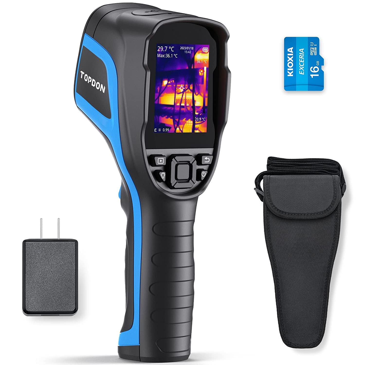 

TOPDON TC004 Термографія 320x240 TISR Роздільна здатність 256x192 Інфрачервоний Відеоаналіз для Електричної Плати Друкованої Плати Витоку Води та Включає 16 ГБ SD Безперервний