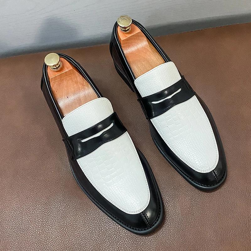 

Новые мужские белые лоферы-пенни с острым носком из лакированной кожи, повседневная обувь, мужская, дизайнерская, мужская, формальная, свадебная обувь для мужчин 46