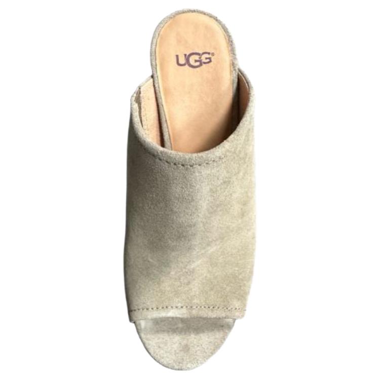 UGG Lively Versatile High Heel Open Toe Slide Sandals Women Sandals Lead-Gray 1019894-ALP