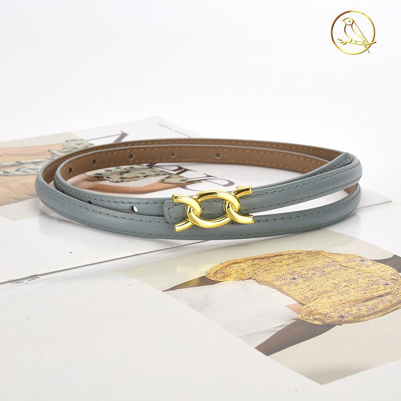 Vier Jahreszeiten Verfügbar Neuer Damen Dünner Gürtel Dekoration Anzug Mantel Mit Kleid, Rindsleder Dünner Gürtel Schlicht Und Modisch