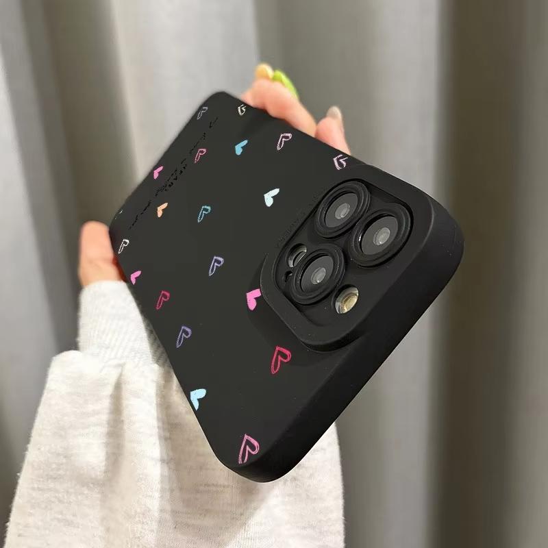A Colorful Small Heart-Shaped Eye Black Pattern Phone Case For Samsung Galaxy S26 S25 S24 S23 Ultra S22 S21 S20 Plus FE Cover