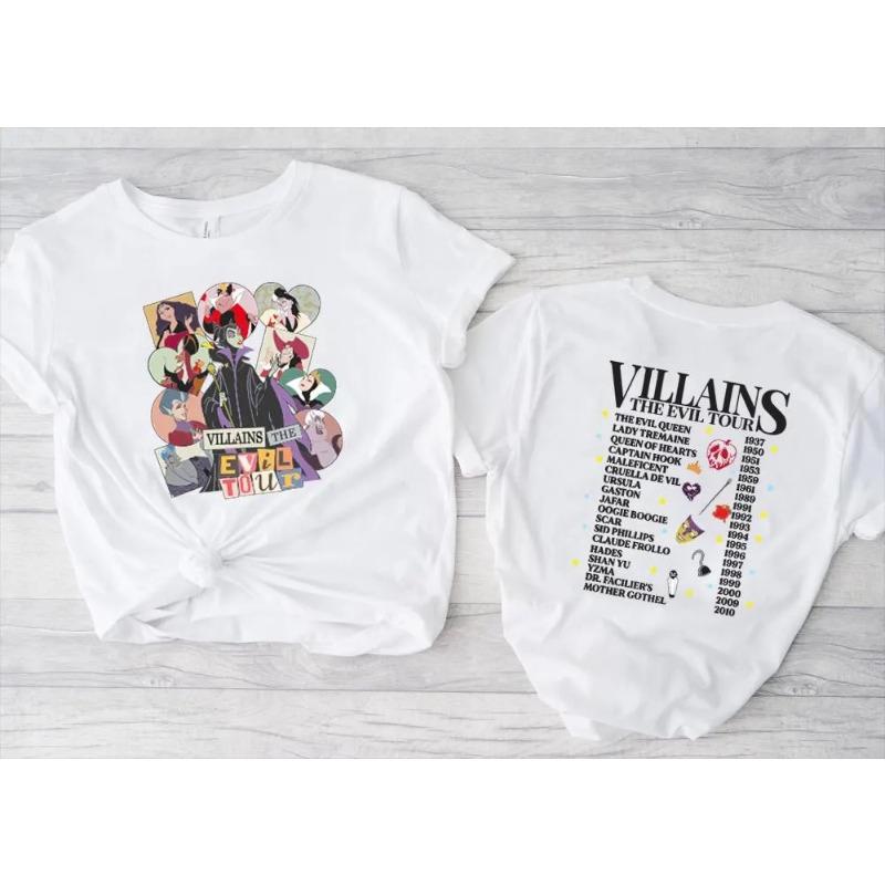 2026 Summer Disney Evil Queen Graph Tshirt Mens Fashion Cotton Quality Casual Loose Short Sleeve Classic Unisex S