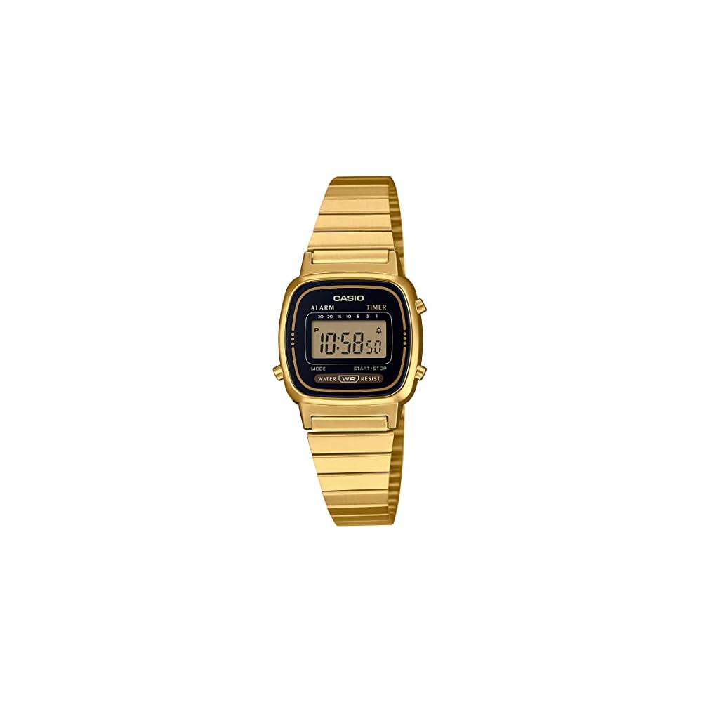 Casio LA670WGA-1 Women s Digital Watch Gold Black Color Overseas Model