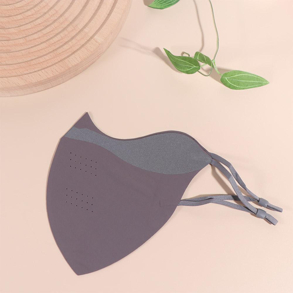 With Reflective Stripe Ice Silk Sunscreen Mask Solid Color Dustproof Cycling Face Cover Quick Drying Washable Face Veil Golf