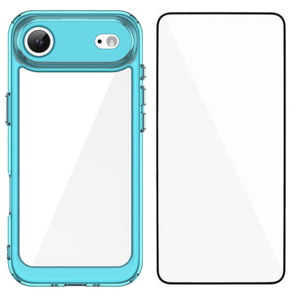 For iPhone 17 Air Back Cover WANLONFENG XC Series TPU Acrylic Phone Case with Tempered Glass Film