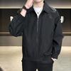 Men's Solid Color Work Jacket Baseball Jacket Trendy Fashion Casual Sports Lapel Coat
