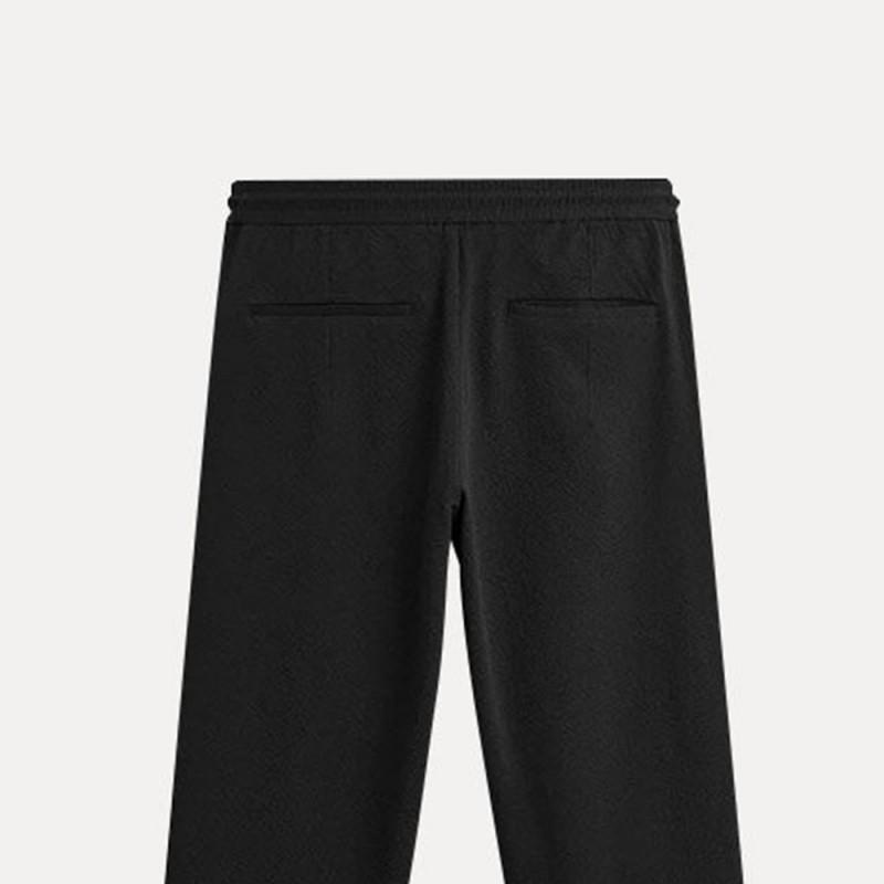 Mens Relaxed Fit Casual Pants With Elastic Waistband Lightweight Poplin Trousers